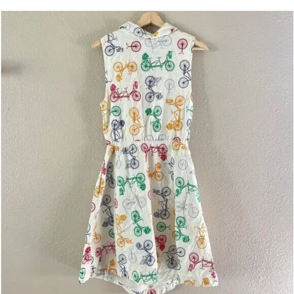 ModCloth Rainbow Bicycle Print Midriff Dress - Picture 1 of 7